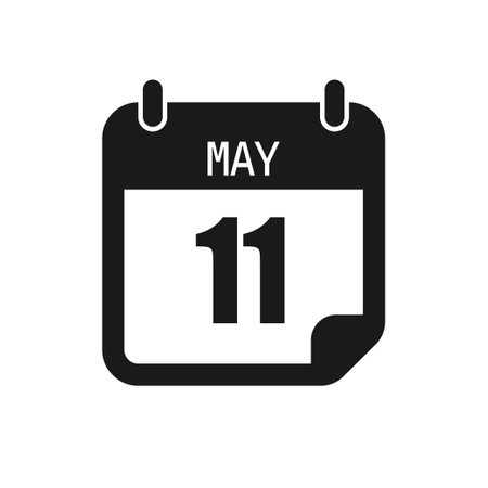 Vector icon page day calendar - 11 May monthのイラスト素材