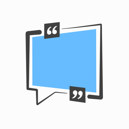 Quote frame, text in brackets, speech bubble