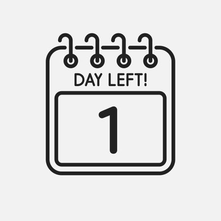 Countdown daily page calendar icon - 1 day leftのイラスト素材