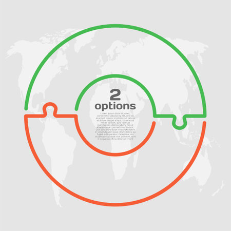 Circle diagram infographic in 2 steps or optionsのイラスト素材