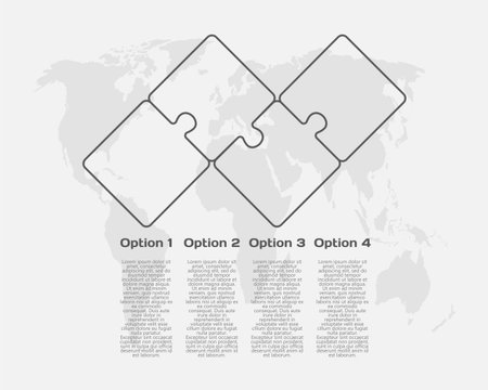 Four steps line infographic, puzzle diagramのイラスト素材