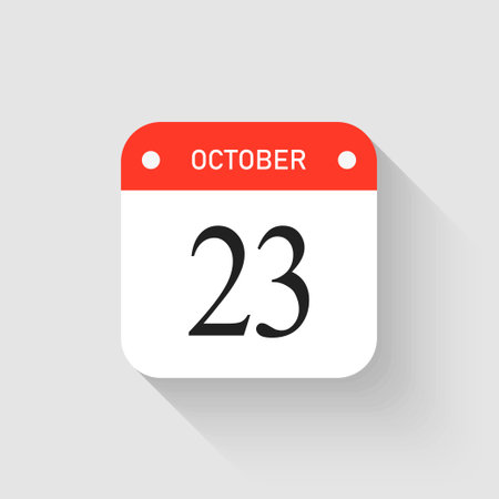 Vector icon page day calendar - 23 October monthのイラスト素材