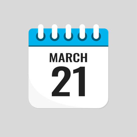 Icon page calendar day - 21 Marchのイラスト素材