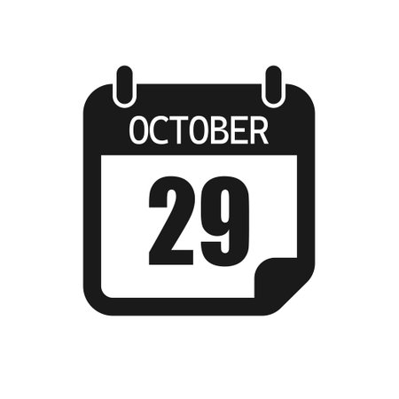 Vector icon page day calendar - 29 October monthのイラスト素材