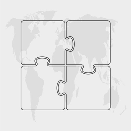 Puzzle diagram infographic process on 4 partsのイラスト素材