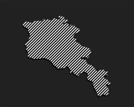 Template Armenia map from gray diagonal lines isolated on background. Europe country for pattern, design, illustration, infographic. Abstract concept parallel lines of silhouette map Armeniaのイラスト素材