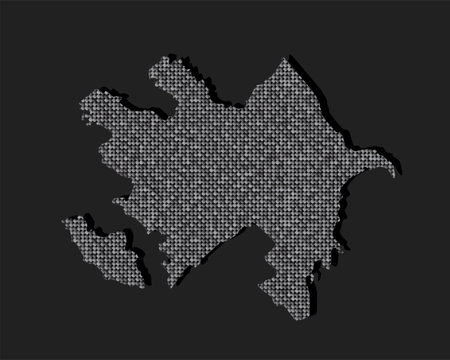 Creative vector map of Azerbaijan from silver sequins on background. Template Asia country for design, illustration, pattern, backdrop. Luxury style with shiny sparkle, glitter map Azerbaijanのイラスト素材