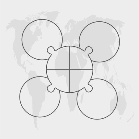 Vector puzzle diagram infographic process on 4 parts, options or processes. Template time line for diagram, graph, presentation and chart. Four steps circle jigsaw for business, flow conceptのイラスト素材