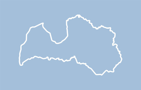 Detailed vector map of Latvia - border, frontier, boundary country - isolated on background. Template Europe outline country for pattern, report, infographic backdrop. Silhouette of the map Latviaのイラスト素材