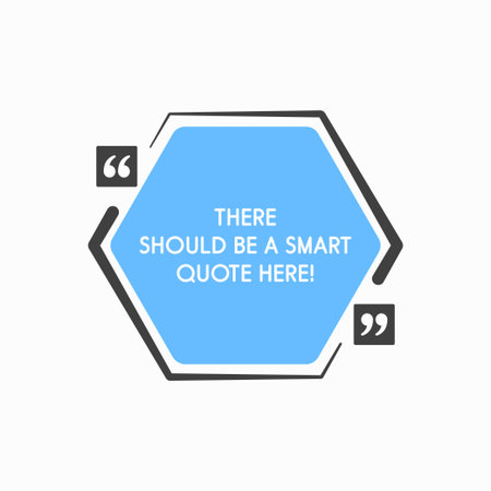 Quote frame blank. Empty space for message, citation, aphorism, motivation. Textbox frame for information messages. Quotes bubble from inspiration. Background for text, hexagon in quotesのイラスト素材