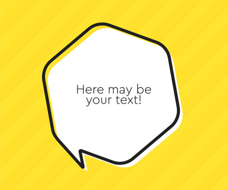 Hexagon quote frame blank. Space for message, citation, aphorism, motivation. Empty frame for information messages. Template quotes for wisdom. Background for text, speech bubble in quotesのイラスト素材