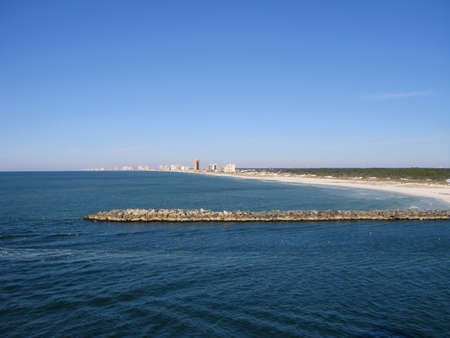 View of Gulf of Mexico and Panama City Beach Coastlineの写真素材