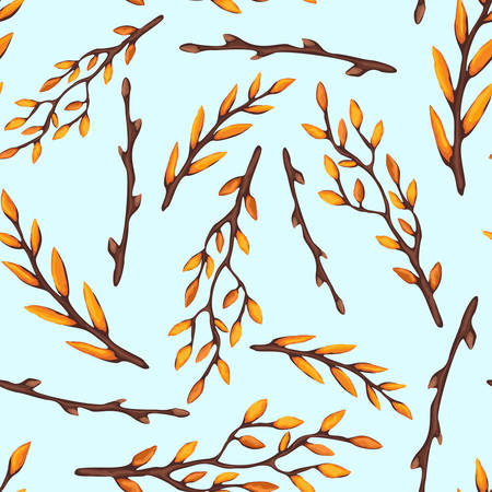 Tree Branches with yellow leaves design.のイラスト素材