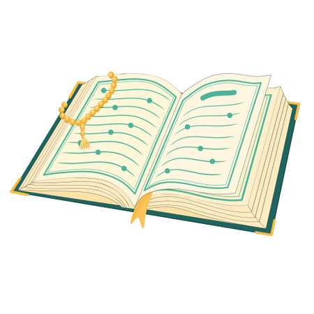 Opened Quran Islamic Book Vector Illustrationのイラスト素材