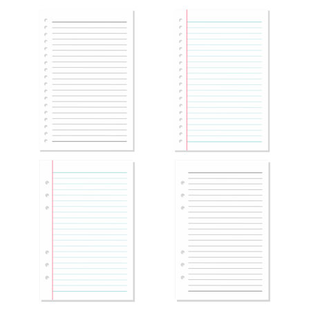 White Loose Leaf Notebook Paper Vector Illustrationのイラスト素材