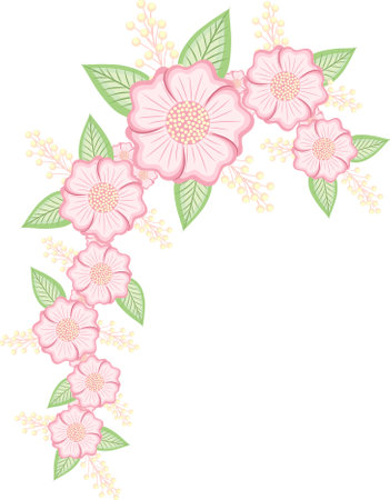 Flower Bouquet Decorative Frames. Beautiful Floral Vintage for Wedding Invitation.のイラスト素材