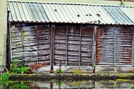Old weathered fenceの写真素材