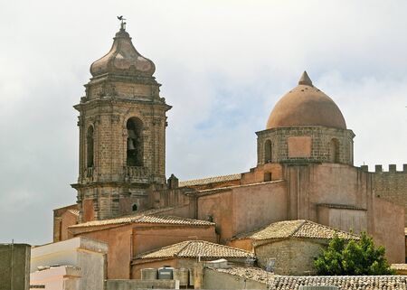 The historic town of Erice Sicilyの写真素材