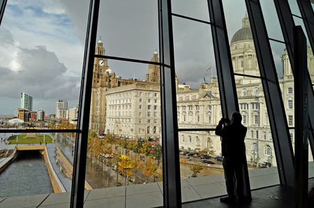 A view of Liverpool rom the museumの写真素材