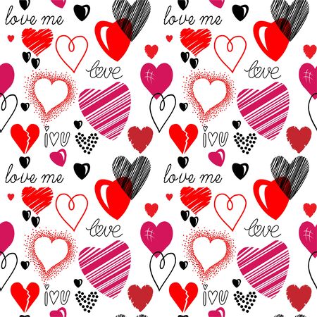 Seamless hearts background. Love theme hearts valentine's day pattern wallpaper vector illustration.のイラスト素材