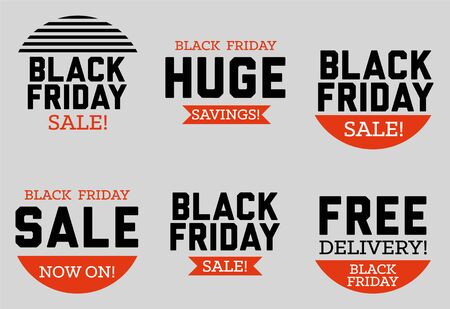 Black Friday Sale sale tags. Discount background template. Black Friday's advertisement. Promotion of Black Friday.のイラスト素材