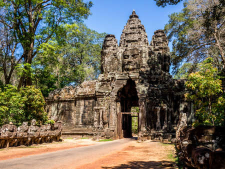 Ancient buddhist khmer temple in Angkor Wat, Cambodiaの写真素材