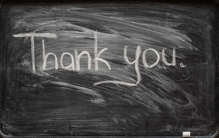 inscription on the board thank you close-upの写真素材