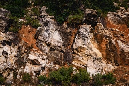 Big rock on isolated white background. thassos island