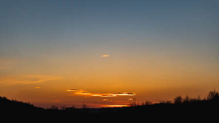 Beautiful Red Sunset. evening landscape. backgroundの写真素材