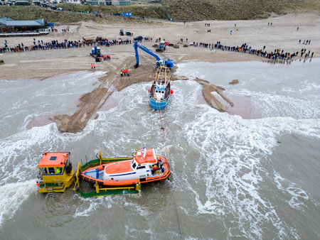 Rescue operations of a stranded fishing ship
