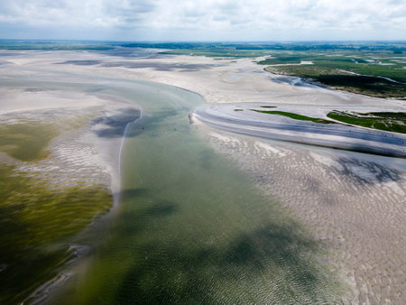 Aerial view of the Bay of Somme, Picardie, France