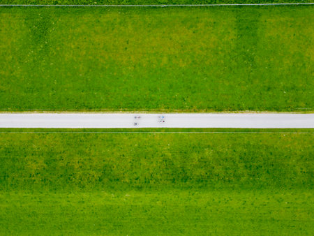 Top-down view of coastal protection in the Netherlandsの写真素材