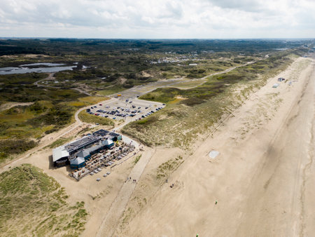 Beachclub in the Kennemerdunes, North Holland, The Netherlandsの写真素材