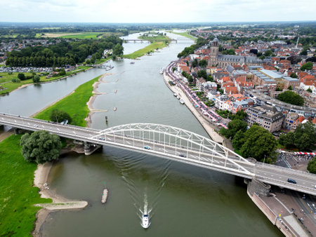 Aerial view of the city of Deventer, The Netherlands