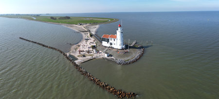 Lighthouse near Marken village, The Netherlandsの写真素材