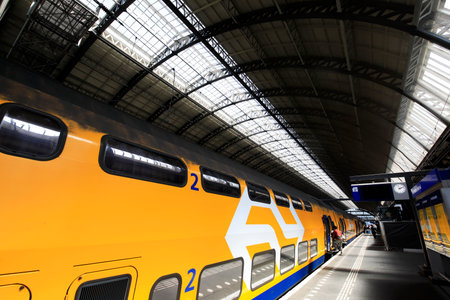 People at a train station, Holland