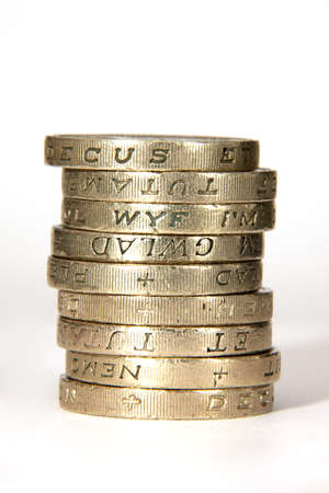 Stack of Pound Coinsの写真素材