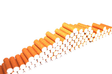 Cigarette Tubes Isolated on white colored backgroundの写真素材