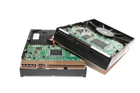 Hard Drives isolate on white colored background