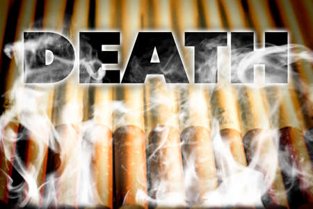 cigarettes cause cancer and may cause deathの写真素材