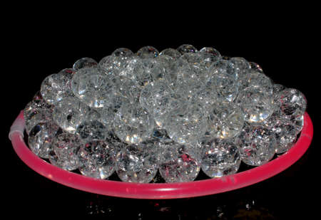 Fried Cracked Marbles On Black Background, Baked and heated in the oven to create cracks.の写真素材