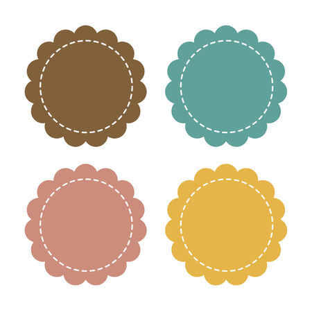 Label fabric with sewing, promotions or qualitiesのイラスト素材