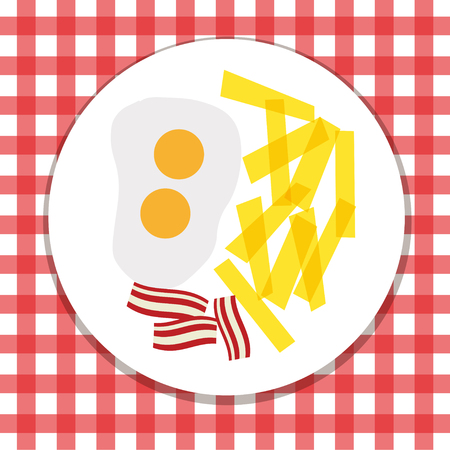 Eggs, chips and baconのイラスト素材