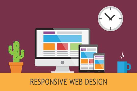 Illustration about the responsive web design in vectorsのイラスト素材