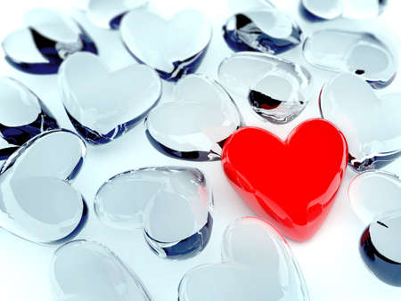 alone red heartの写真素材