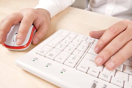man using office computer