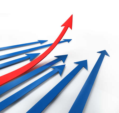 red arrow pointing up on white background