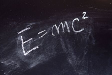 energy formula on chalkboardの写真素材