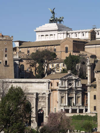 Tabulnarium on the Forum Romanum, Roma, Italyの写真素材