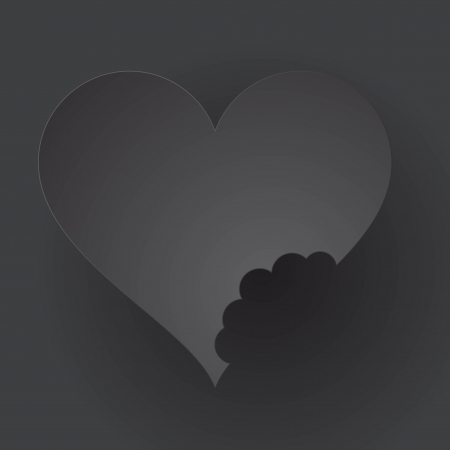 black heart on grayのイラスト素材